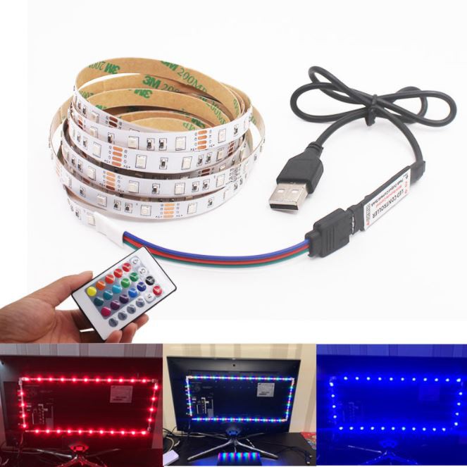  RGB LED Light Strip  5V USB with Remote Control  Gaming Light  RGB Rig 