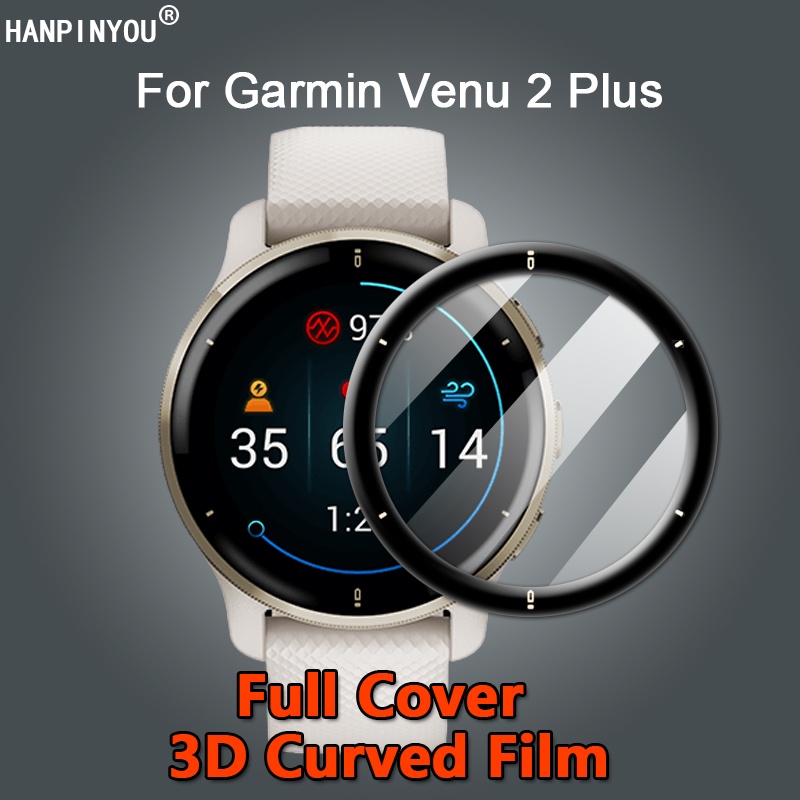 For Garmin Venu 2 Plus Ultra Clear 3D Curved Plating Soft PMMA Film Screen Protector -Not Tempered Glass