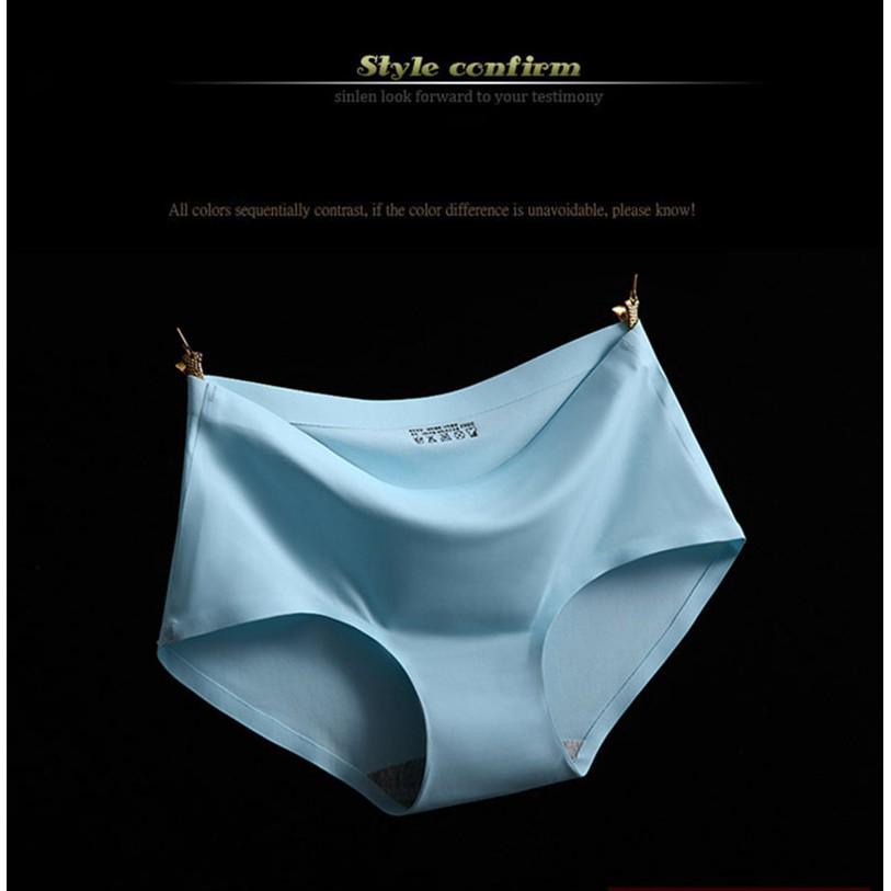 6 pcs/set New women's seamless underwear female ice silk midwaist