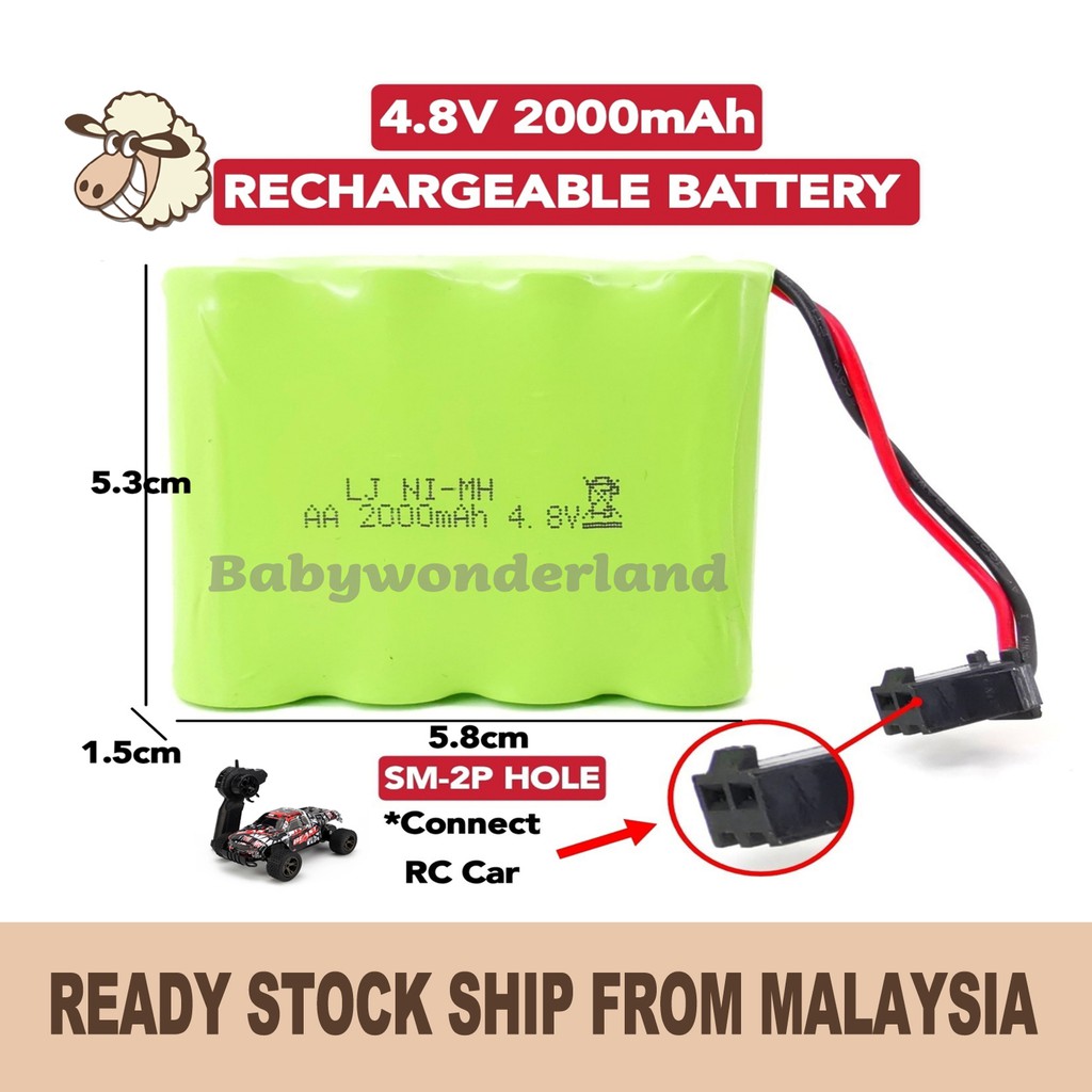 Battery Bateri 4 8v 2000mah 700mah Rechargeable Rc Car Remote Control Kereta Kontrol Mainan Car Rechargeable Usb Shopee Singapore
