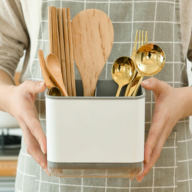 年末のプロモーション特価！ Loyeecuteme Multifunctional Spoon Fork Chopstick Storage Box  Double Layer Cutlery Drain Rack kucsmaingatlanok.hu