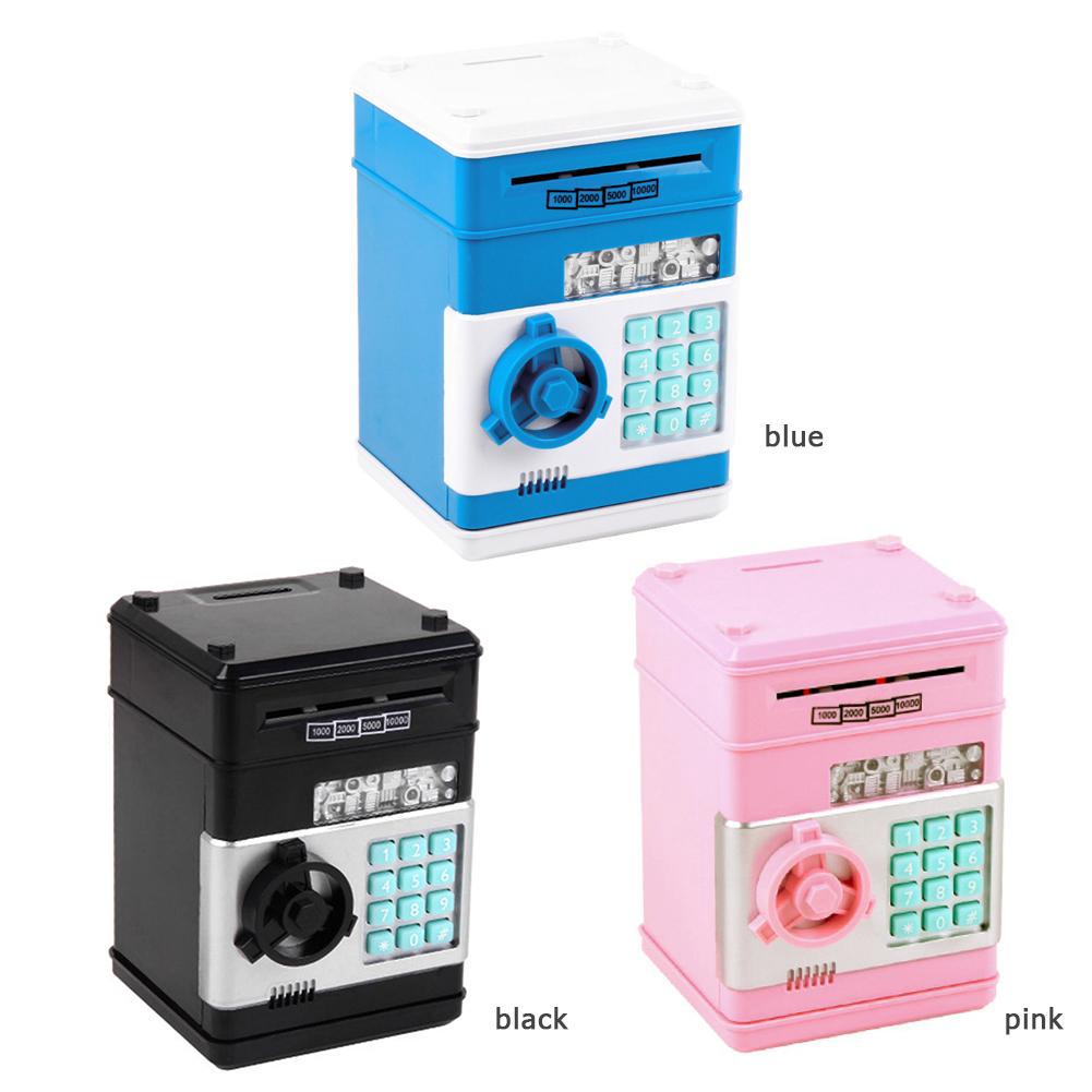 Electronic Piggy Bank ATM Password Money Saving Automatic Deposit Safe Box LY