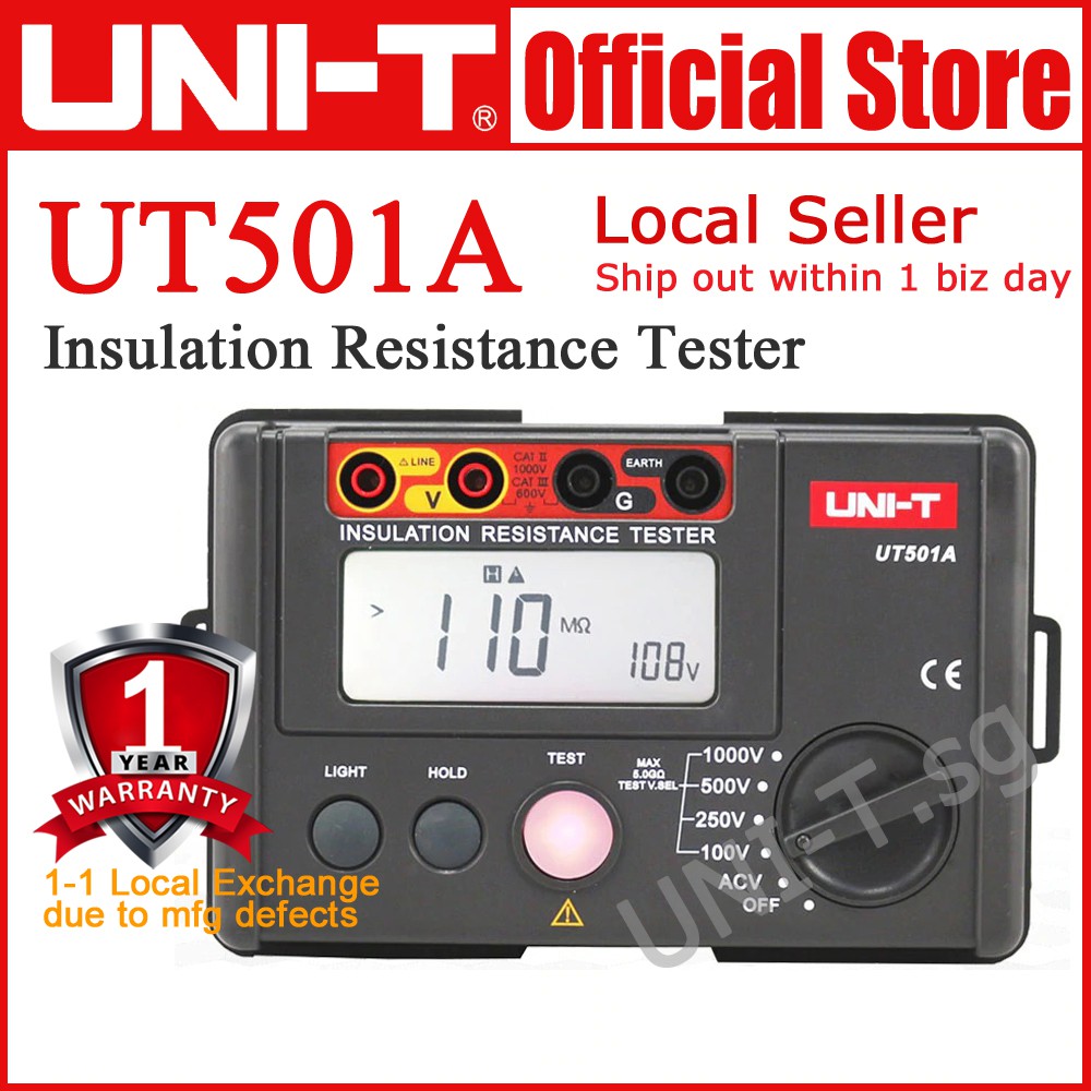UniT UT501A Insulation Resistance Tester Shopee Singapore