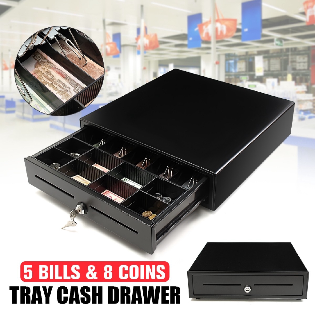 Heavy Duty Electronic Cash Drawer Cash Register Pos 5 Bills 8