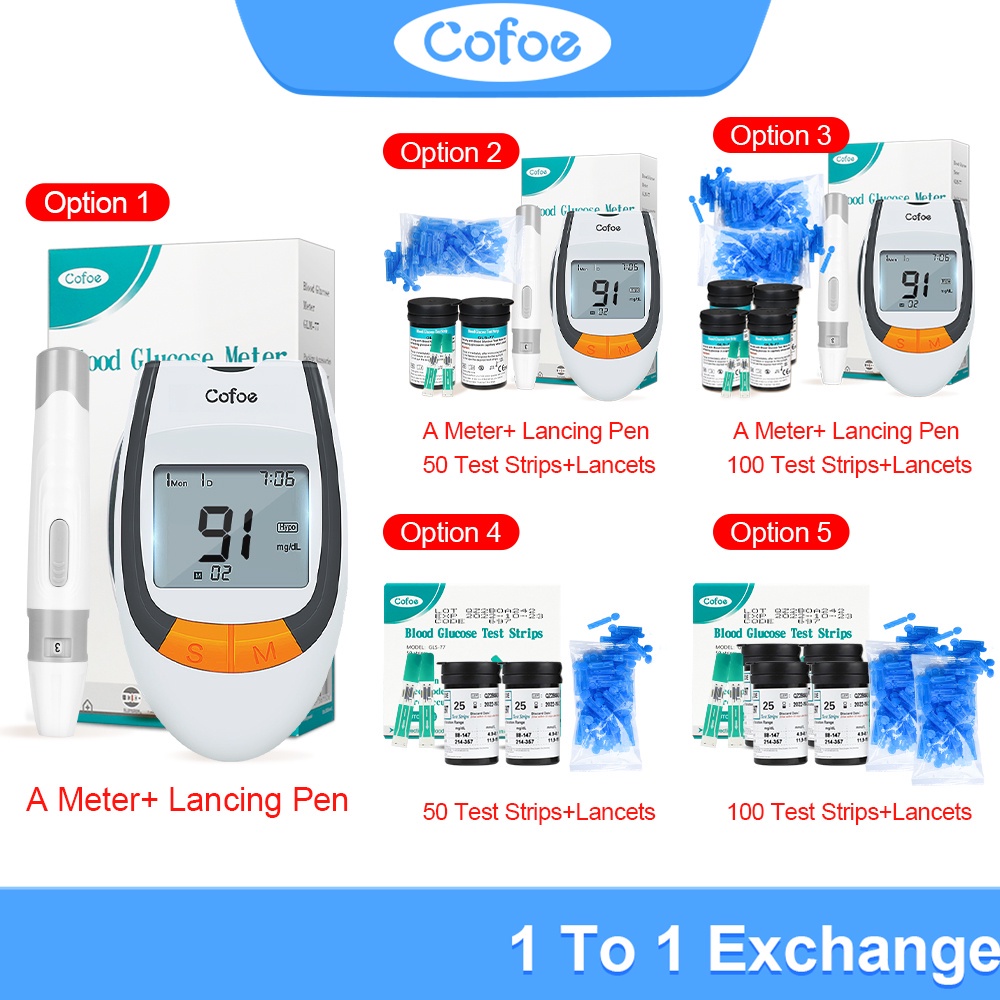 Cofoe GLM77 Blood Sugar Test Kit Blood Glucose Meter Monitor
