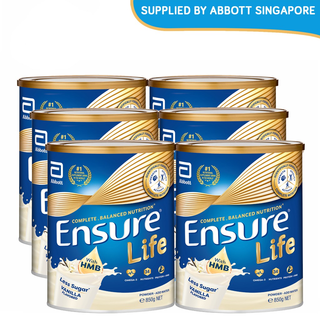[Bundle of 6] Ensure Life Adult Nutrition Vanilla 850g Shopee Singapore