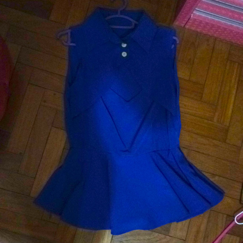 blue peplum shirt