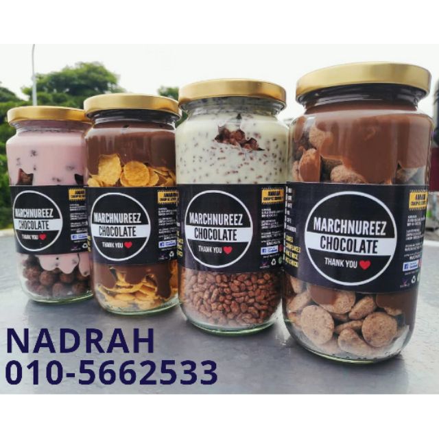 Chocojar Viral Chocolate Jar Fresh Homemade Milk Dark White Mix Strawberry Marchnureez Sedap Gila Malaysia Shopee Singapore