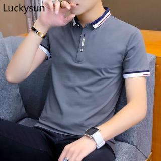 Image of [Ready Stock] Polo Shirt Men Korean Fashion Summer Slim Short Sleeved Polo Tee Casual Tops Kurta