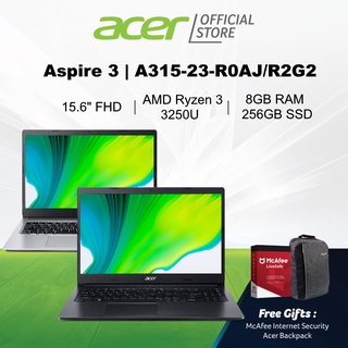 Acer Aspire 3 A315-23-R0AJ(Silver)/R2G2(Black) 15.6 Inch FHD Laptop with Ryzen 3 3250U Processor and 8GB RAM