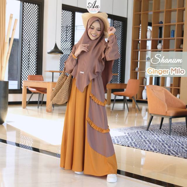 New Gamis Shanum Hasna By Aden Hijab Maxi Dress Style Korea Shari Shopee Singapore