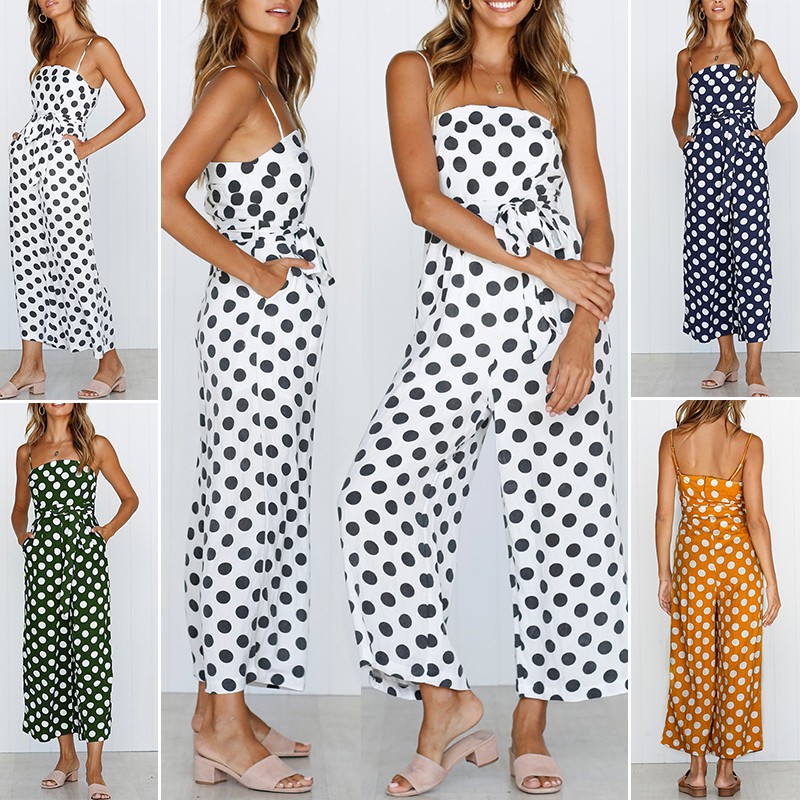 ladies polka dot jumpsuit