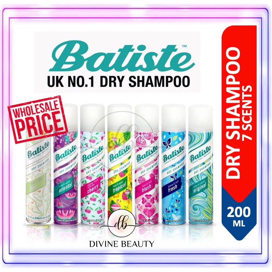 BATISTE Dry Shampoo Spray 200ml UK NO 1 ORIGINAL FRESH SCENT SULFATE