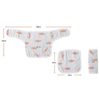 (3-Pc) 100% Muslin Cotton Baby Drool Pad and Bib Infant Teething Pads Baby Carrier Teething Pads Baby Carrier Pads #5