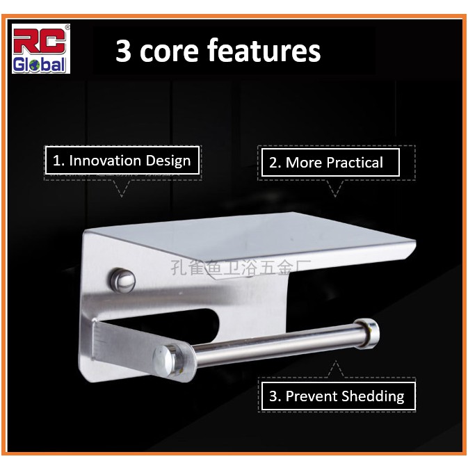RC-Gadget Toilet Roll Holder / Toilet Paper Holder / Bathroom Paper Roll Holder / Holder with Mobile rack