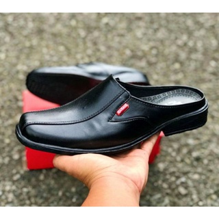 Men's Leather Slop Shoes Trendy Fashion Slop Shoes