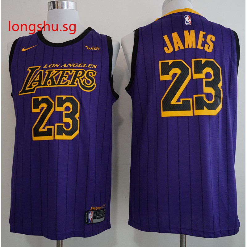 LeBron James #23 Los Angeles Lakers basketball jersey Stitched Purple 