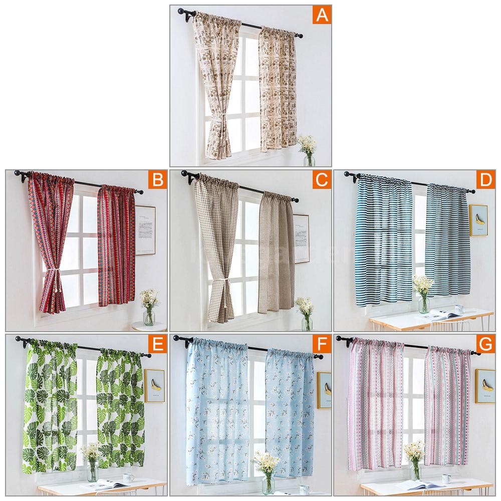 Valance Colored Strip Blackout Window Curtain Semi Sheer Valances