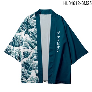 Japanese Kimono Wave Pattern Cashew Peripheral Trendy Trend 3D Printed Cloak Clothing Men Women