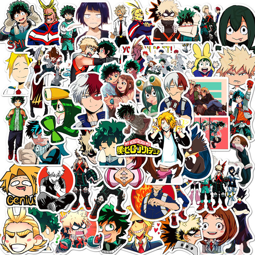 My Hero Academia Series 01 Anime Cartoon Stickers 50Pcs/Set Midoriya