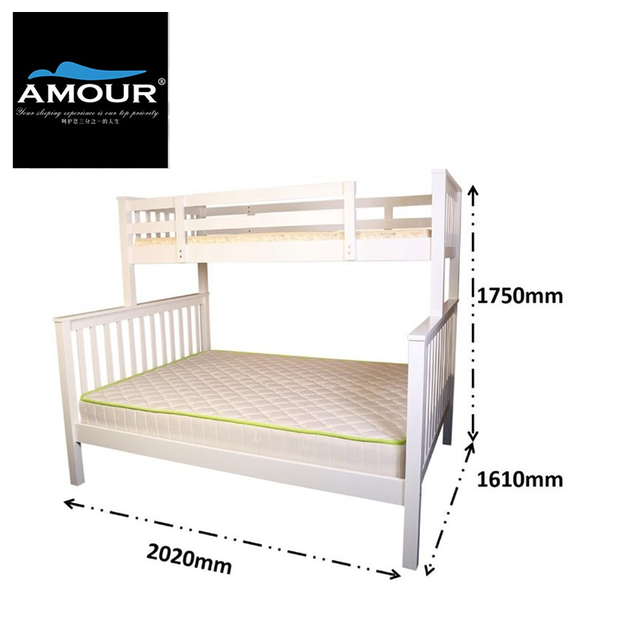 Amour Brand Queen Single Bunk Bed, Queen And Single Bunk Bed