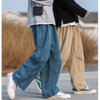 Fashion Hong Kong Style Wide Leg Straight Tube Drop Feeling Corduroy Casual Pants Men's Japanese Loose Mopping Pants