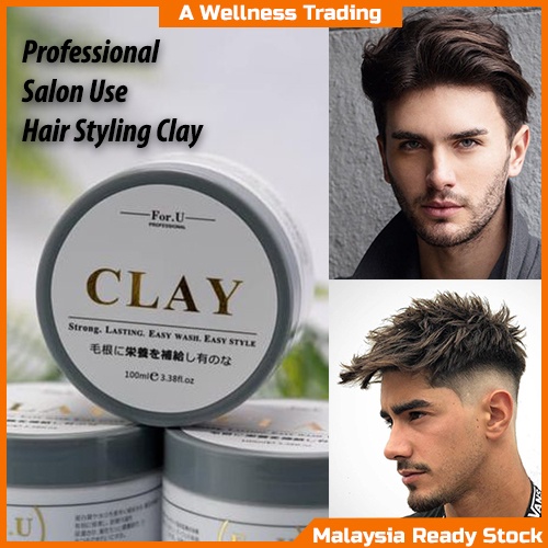  Professional Salon Use Hair Styling Clay / Wax (100ml) 发泥 / 发蜡 Strong  ,Long Lasting, Easy Wash & Style Hair Clay | Shopee Singapore