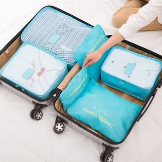 [SG ready stock] 6Pcs Travel Luggage Organiser with Packing Cube Storage