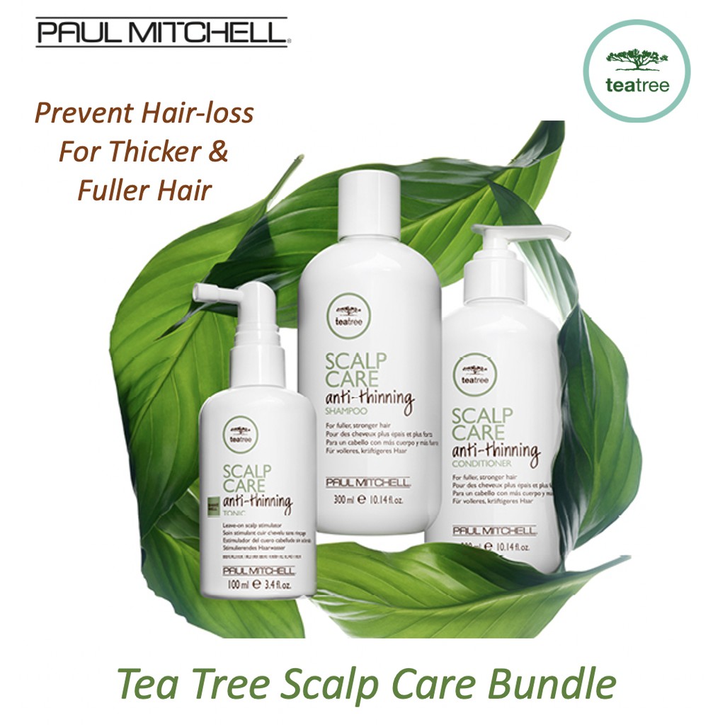 Paul Mitchell Tea Tree Scalp Care Anti-Thinning Regimen Kit | Hair Loss |  Thicker Hair | Shampoo Conditioner Hair Tonic | Shopee Singapore