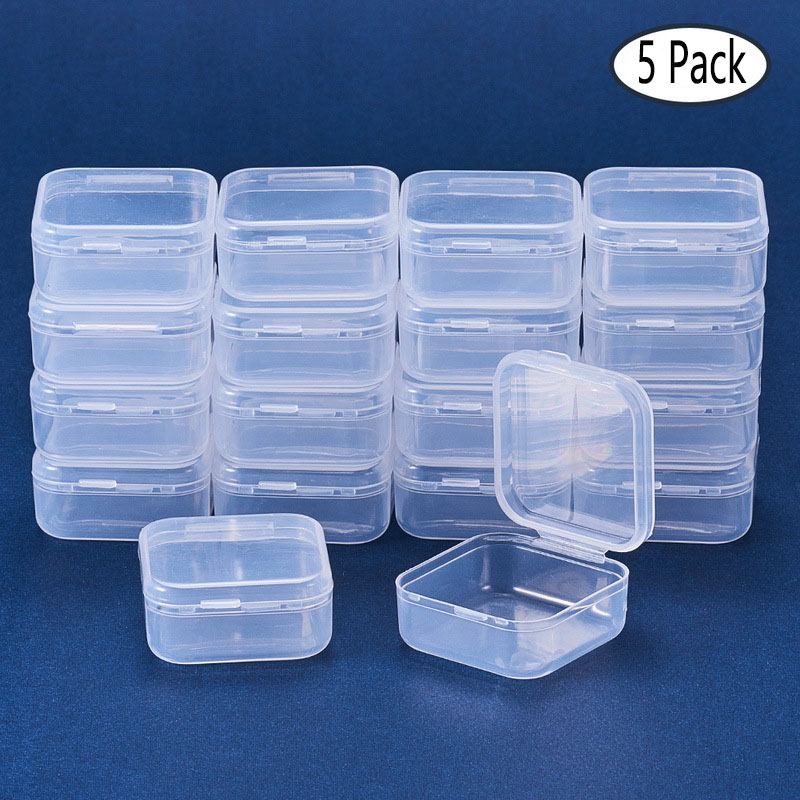 5Pcs Square Jewelry Earrings Rings Storage Case Finishing Container Package  BW