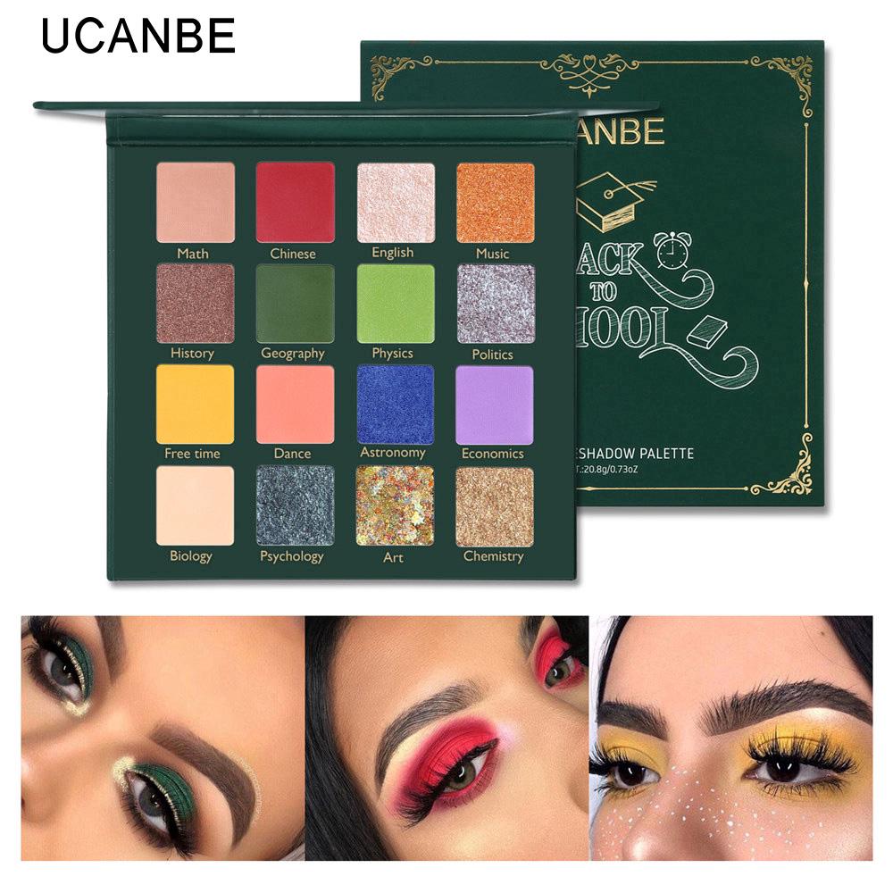 Ucanbe Back To School 16 Color Eye Shadow Palette Green Eyes - 