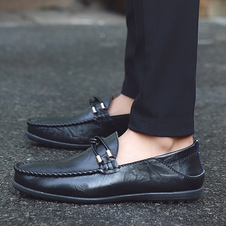 Ready Stock Men‘s Leather Shoes Fashion Loafers Shoes Casual Shoes Driving Shoes #4