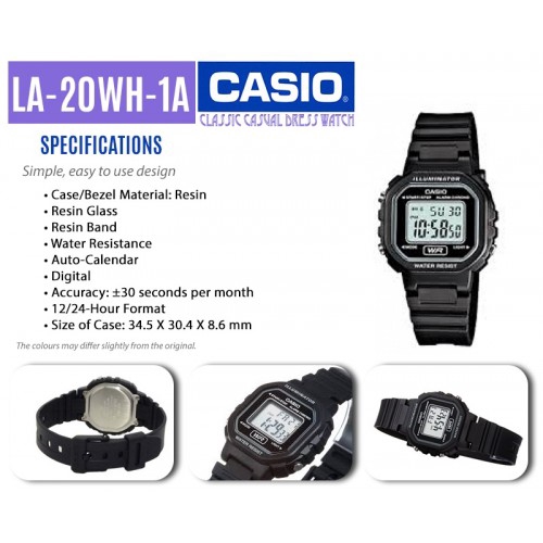 Original 1yr Warranty Casio La wh 1a Kid Youth Digital Casual Watch Shopee Singapore