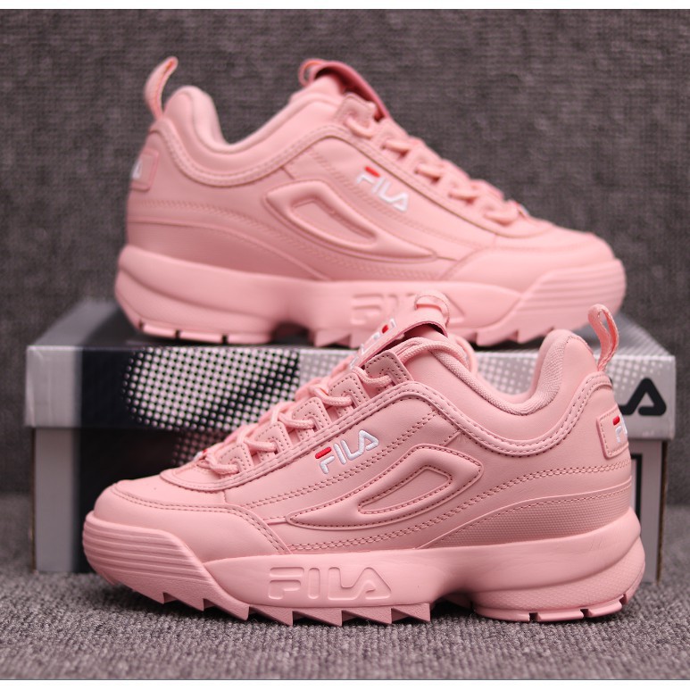 all pink fila shoes