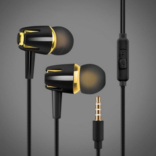 3.5mm Wired Earphone Bass Sports Headsets In-Ear With Mic Earpiece Running Earbud