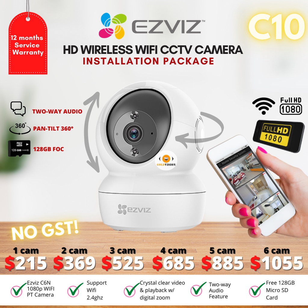 C10 Hd Wireless Wifi Cctv Camera Wifi Installation Deal Ezviz C6n Wireless 1080p Full Hd 