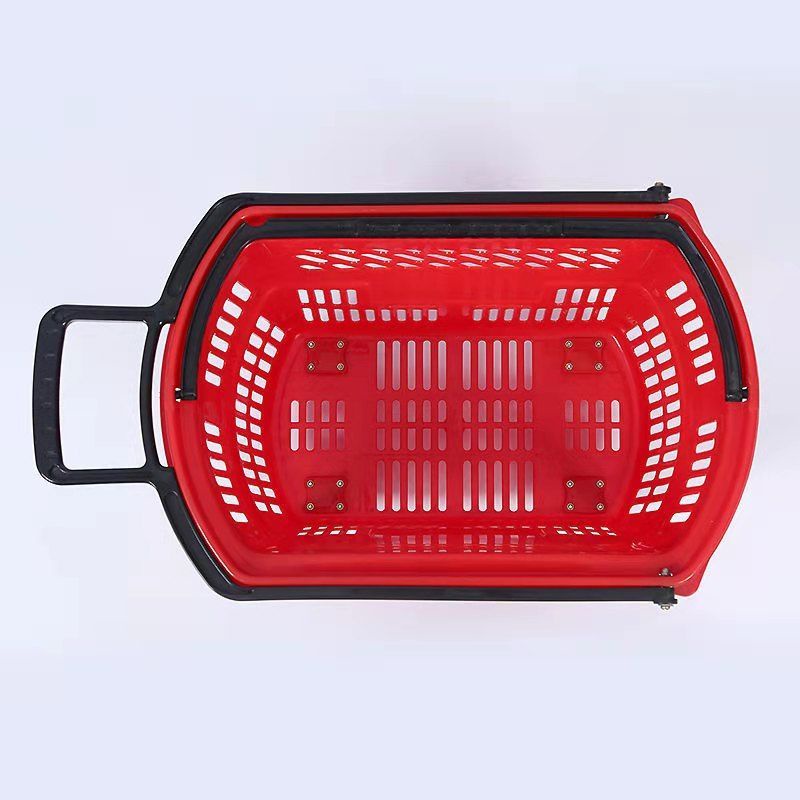 Supermarket Shopping Basket Trolley with Wheels Shopping Basket
