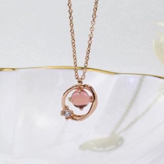Image of thu nhỏ Fashion Pink Crystal Pendant Necklace Rose Gold Chain Necklaces Women Jewelry #4