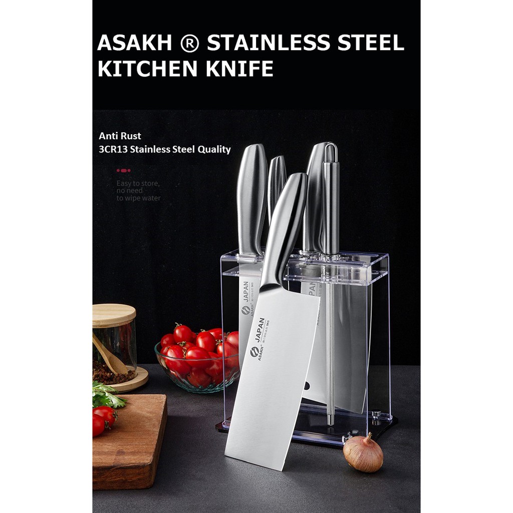 ★SG Warranty★ASAKH Japan 7 Pieces Knife Tool Sets Kitchen Stainless