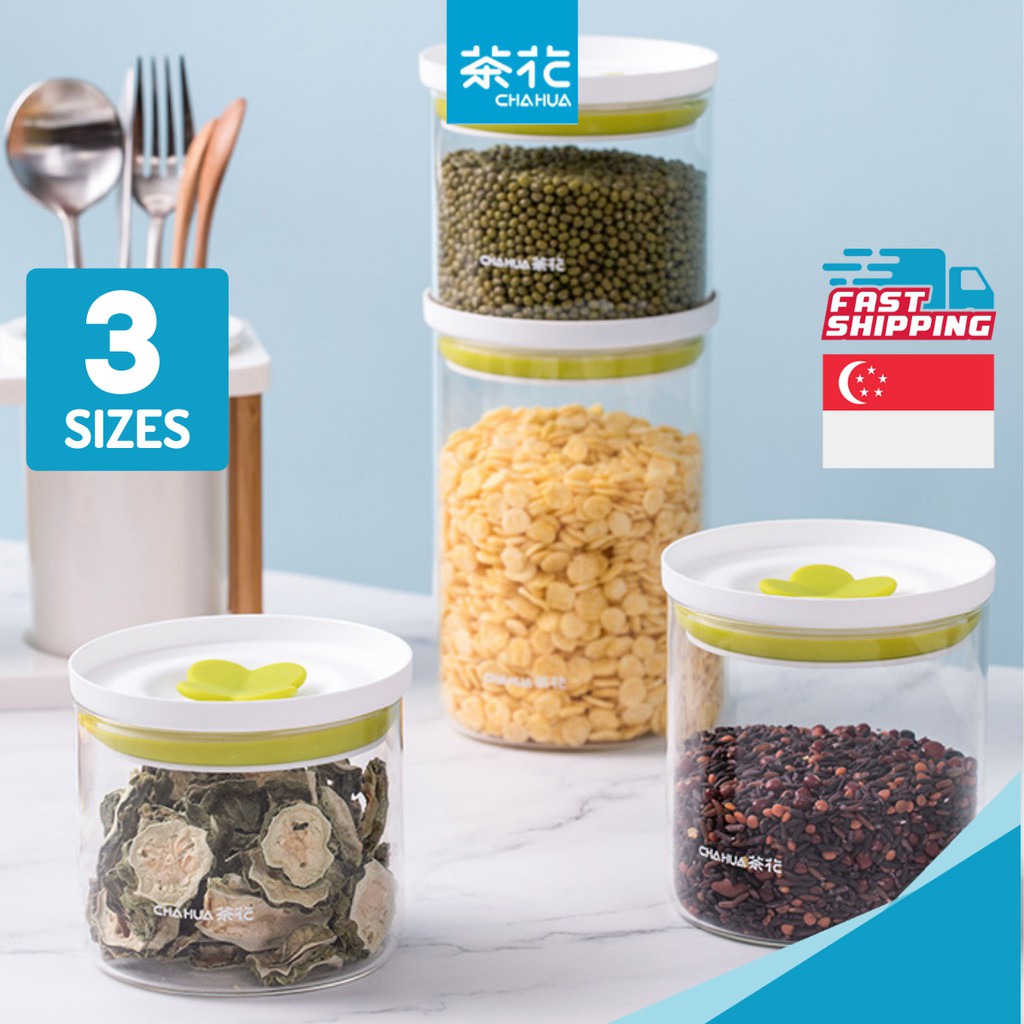 Chahua AirTight Transparent Glass Stackable Titbits / Food Vacuum Seal