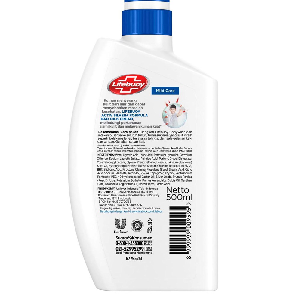 Brands Festival Lifebuoy Liquid Bath Soap Mild Care Pump 500 ml Twin