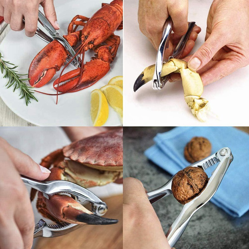 BESTONZON Heavy Duty Nut Cracker/Seafood Cracker,with Green Non-slip Handle,Suitable for Walnut/Lobster 