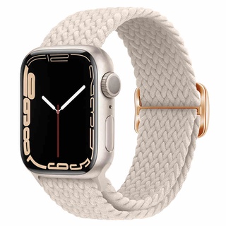 Nylon Braided Solo Loop Strap Bracelet For Apple Watch i Watch Series 8/7/6/se/5/4/3/2,SE, Size 49mm 38mm 40mm 44mm 41mm 45mm 42mm Replacement Watchband with buckle