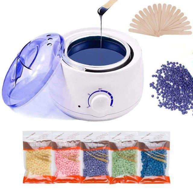 Waxing Kit for Women, Wax Warmer with 5 Packs Hard Wax Beans Painless