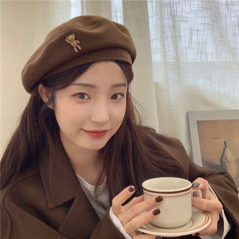 Buy Prada New Inverted Triangle Beret Hat Female Spring And Autumn Korean  Casual Fashion Wild Trend Painter Hat ｜Berets-Fordeal | Beret Hat Youth  Beret Women's Peaked Cap Spring Summer Sun Hat Artistic