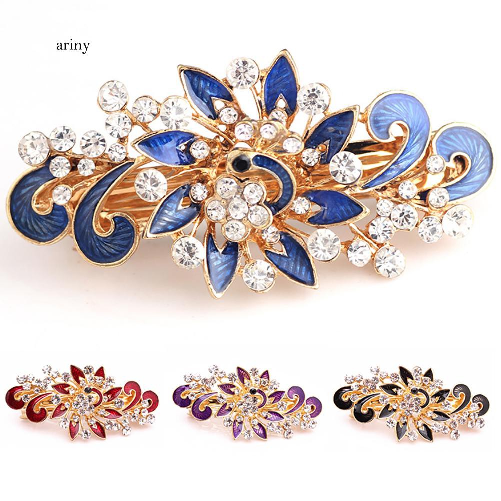 Women Peacock Rhinestone Hair Pins Hairpins Clip Hairpin Hair