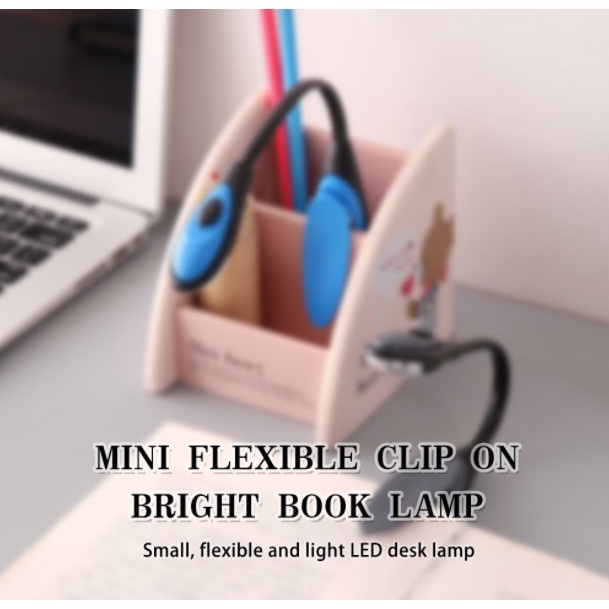 Kitechildhood Mini Flexible Clip-On Bright Book Light Laptop LED Book Reading Light Lamp 