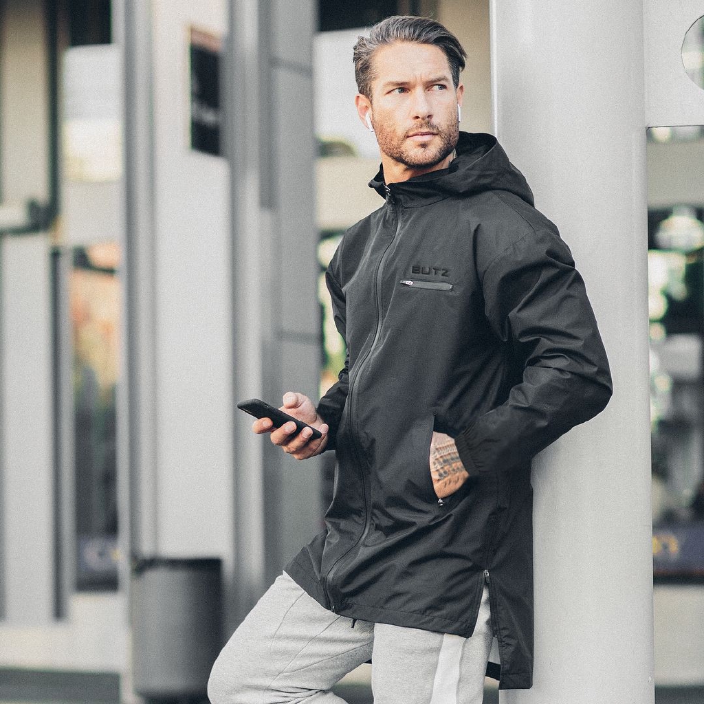 lightweight coat with hood