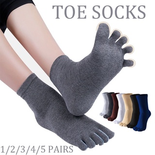 5 Pairs  Mens Toe Socks Five Finger Separator Crew Socks Women Cotton Breathable Sport Running Socks