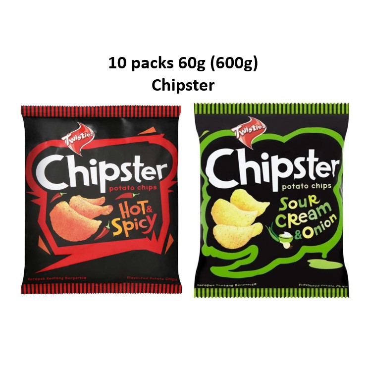 10 Packs 60g 600g Chipster Spicy Sour Cream Shopee Singapore